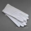 White cotton evening gloves with button wrist